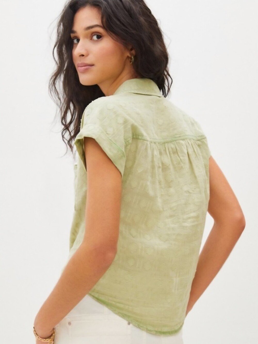 Anthropologie Pilcro The Cammie Surf Tie Hem Button Front Blouse‎ - Picture 2 of 10